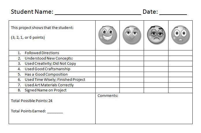 Line Art Rubric : Art room rubrics galore
