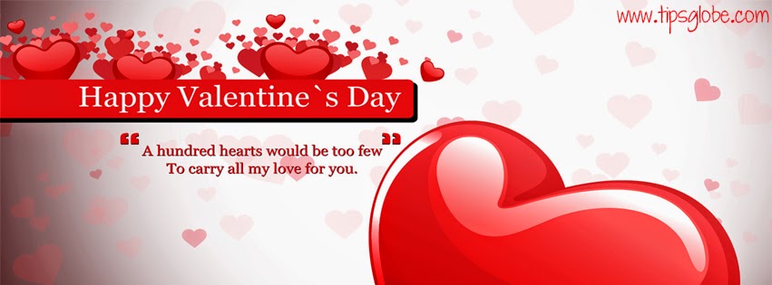 message with hearts valentine facebook cover 2015