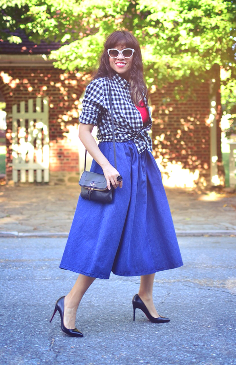 The Perfect Gingham Shirt With a Full Skirt MY SMALL WARDROBE
