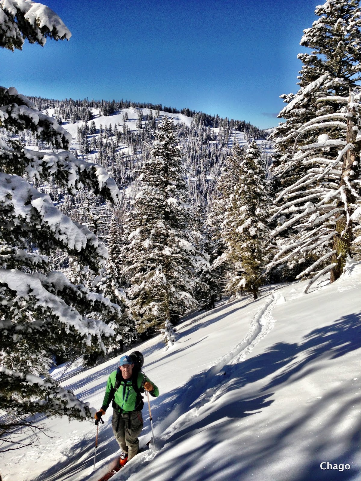 Mores Creek Summit Backcountry Skiing Bull Trout Lake Inlet Glades 1.