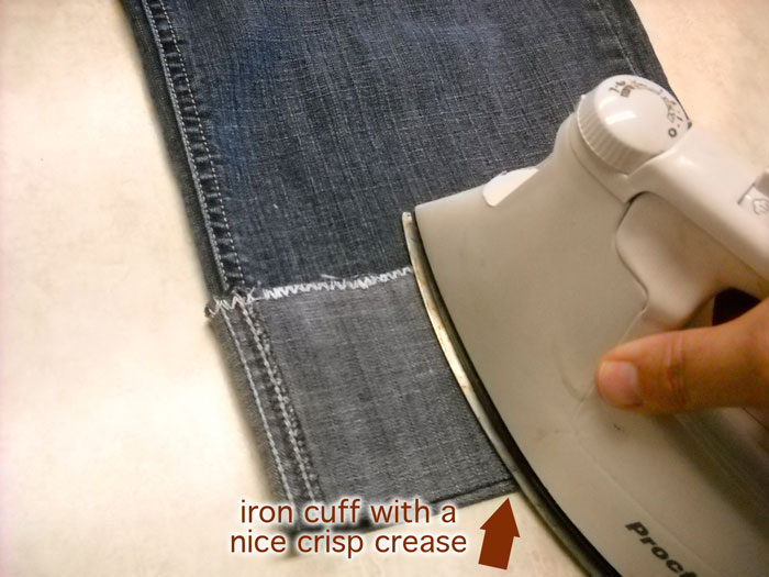 By Your Hands Tuesday Tutorial Shortening Jeans to Make Capri Length