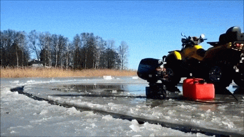 Spinning Carousel Out Of Frozen Lake