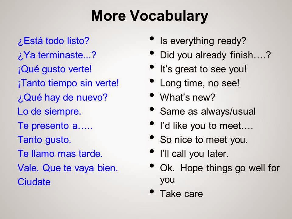 Mrs. Neumiller's ITV Spanish 2 class Makeup work/Notes for Wednesday