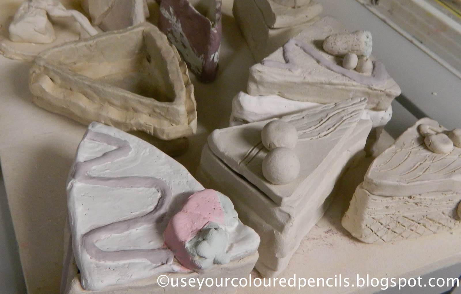 Use Your Coloured Pencils Ceramic Cake Sculptures