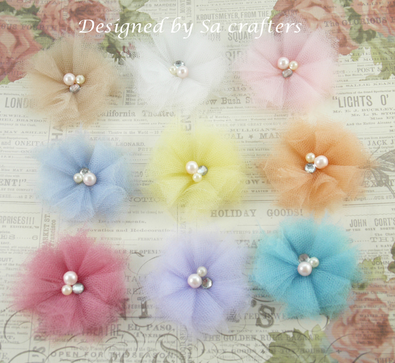 SaCrafters Fabric tulle flowers