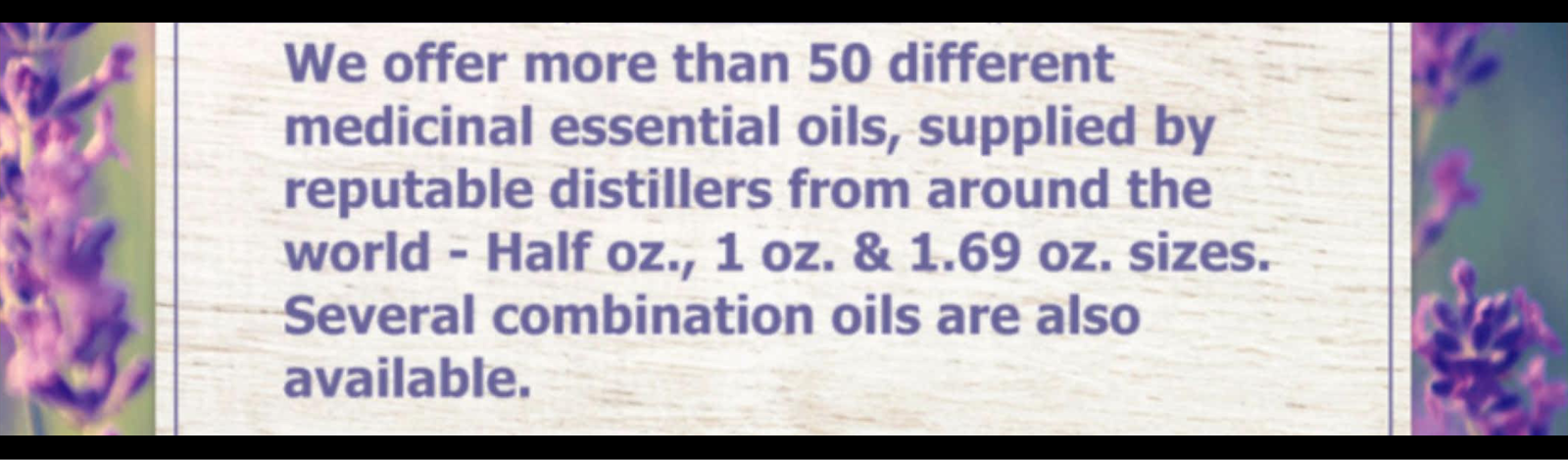 Essential Oils - Organic or Wild Crafted