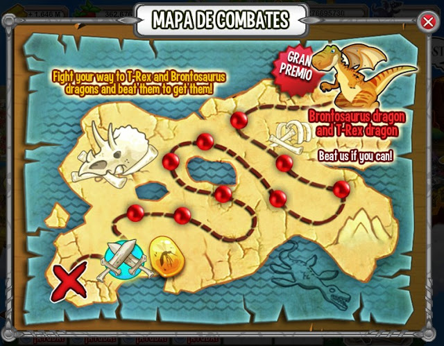 Mapa De Combates Del Daily Fights En La Isla De Dinosaurios mapa del daily fights en dino island