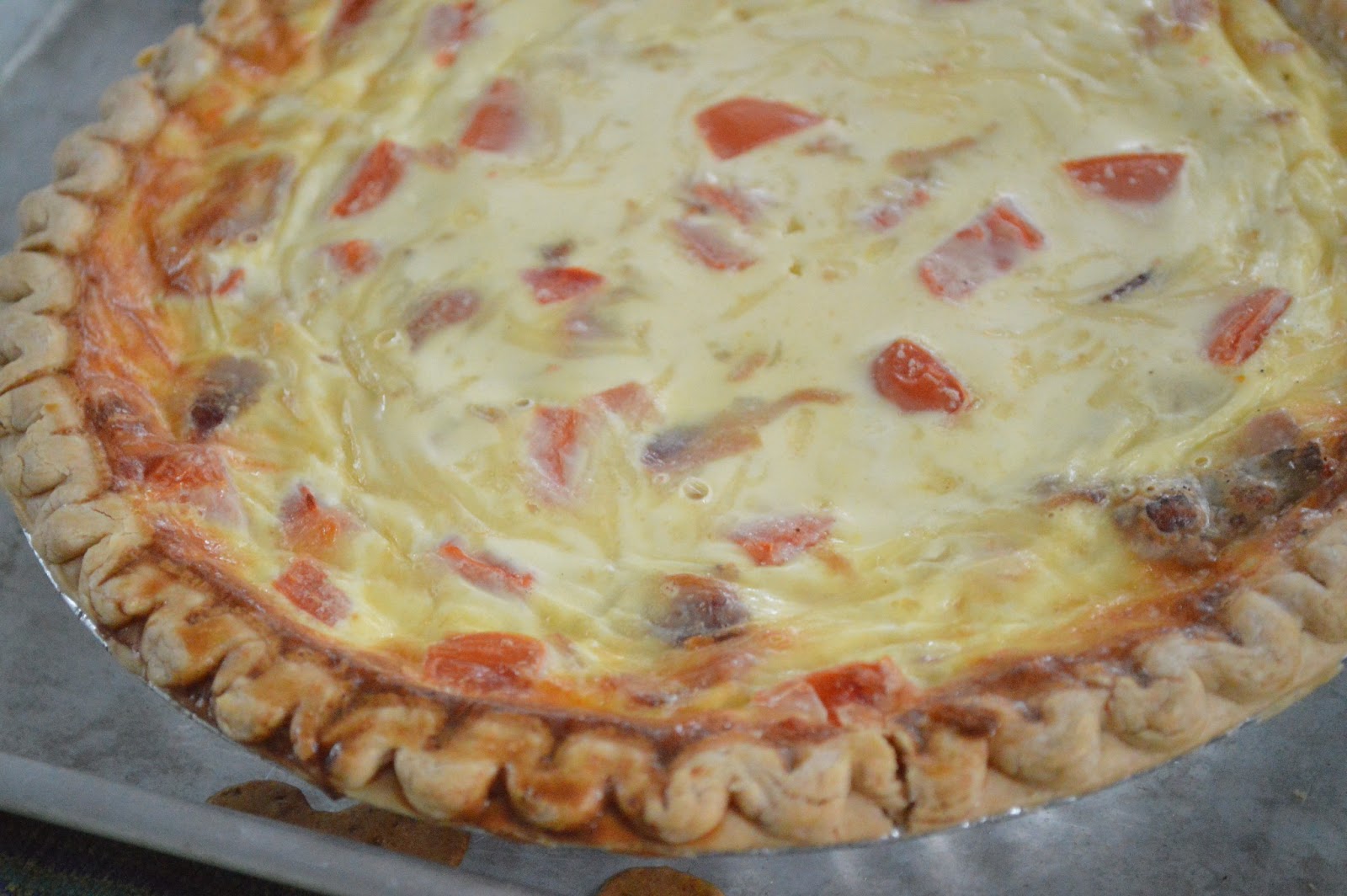 The Art of Comfort Baking Bacon and Tomato Quiche
