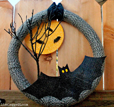 Batty Halloween Wreath by Lisa Leggett