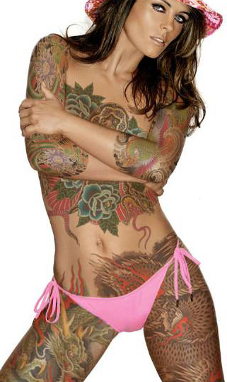 Hot Tattoo Girl The glamour of female bodysuits