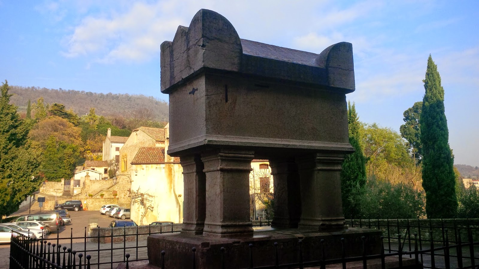 The tomb of Francesco Petrarch in the village of Arqua Petrarca