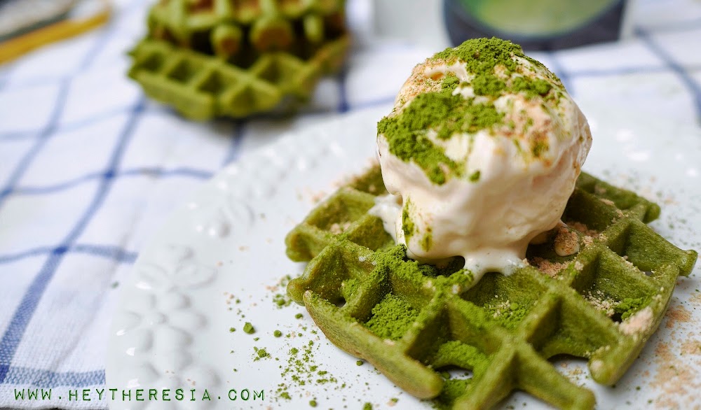 Resep Green Tea Waffle Recipe HeyTheresia Indonesian Food & Travel