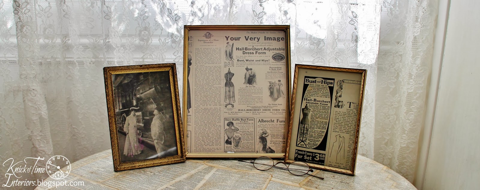 Repurposed Antique Pages in Vintage Gold Frames & More New Year's Goals