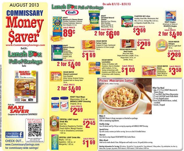 My Military Mommy Commissary August Money Saver Ad Deals