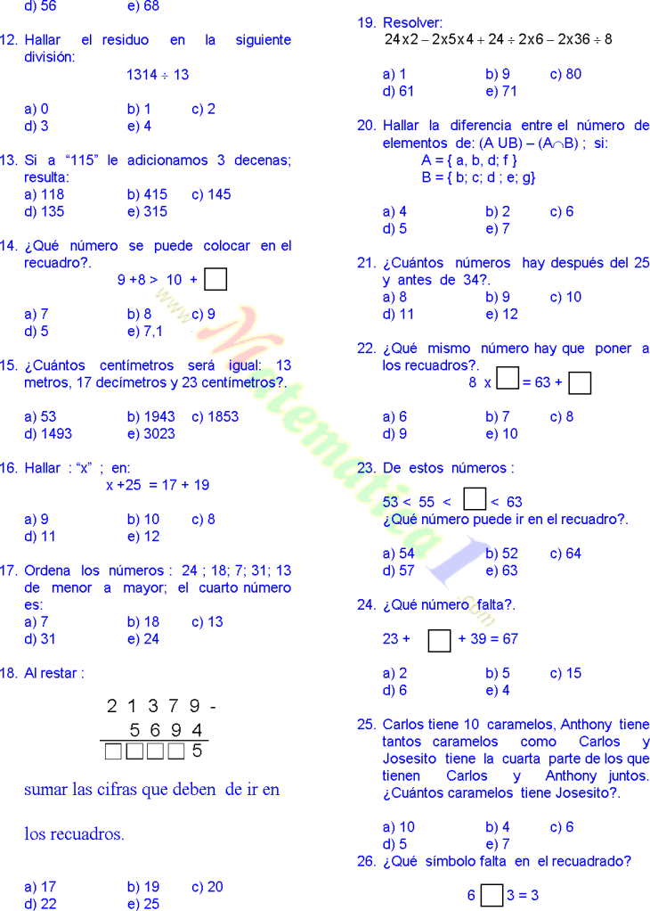LIBRO DE LOGICO MATEMATICO PROBLEMAS RESUELTOS DE PRIMARIA O BÁSICO ... LIBRO DE LOGICO MATEMATICO PROBLEMAS RESUELTOS DE PRIMARIA O BÁSICO ...