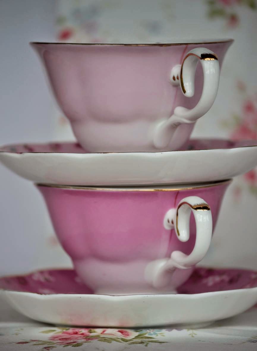 Beautiful Girlhood Delightful Tea Cups, Lace and Posies…