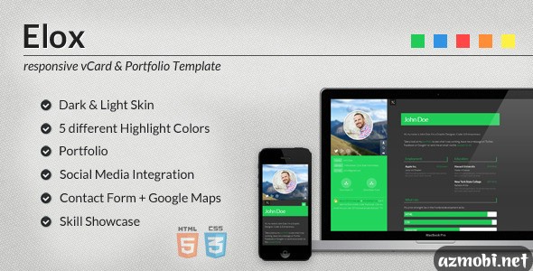 Elox – Responsive vCard & Portfolio Template