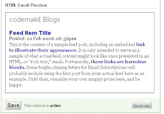 Email subscription by Feedburner ScreenShot Email subscription by Feedburner ScreenShot