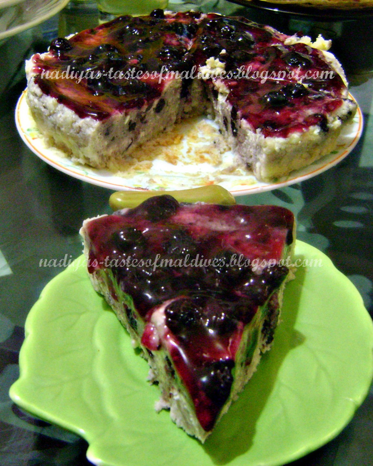 Nadiya's Tastes Of Maldives Blueberry Cream Cheese Pudding Cake