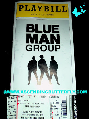 Blue Man Group Playbill for Astor Theatre Performance in New York City