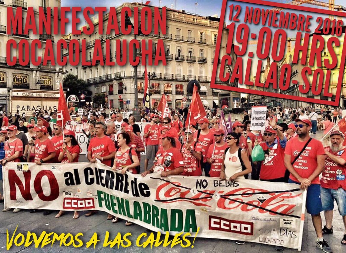 12 noviembre Trabajadores CocaCola en Lucha