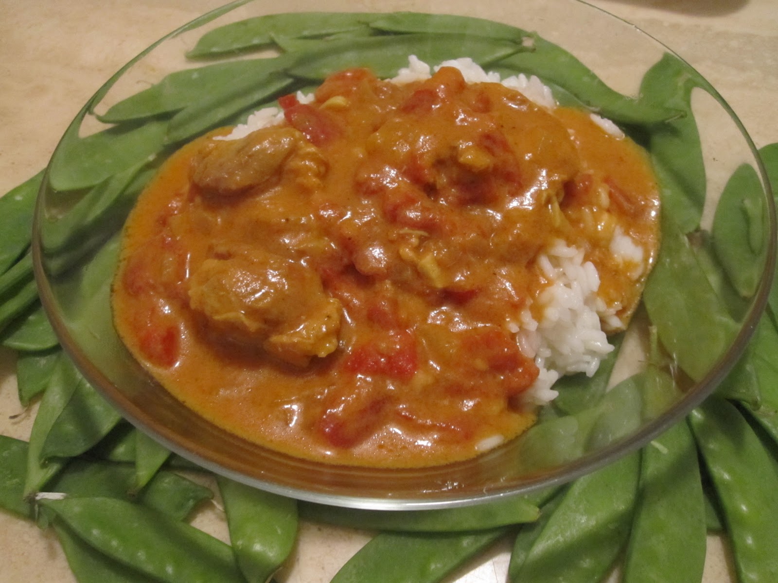 Dom Appetit! Tomato Coconut Curry Chicken with Basmati Rice