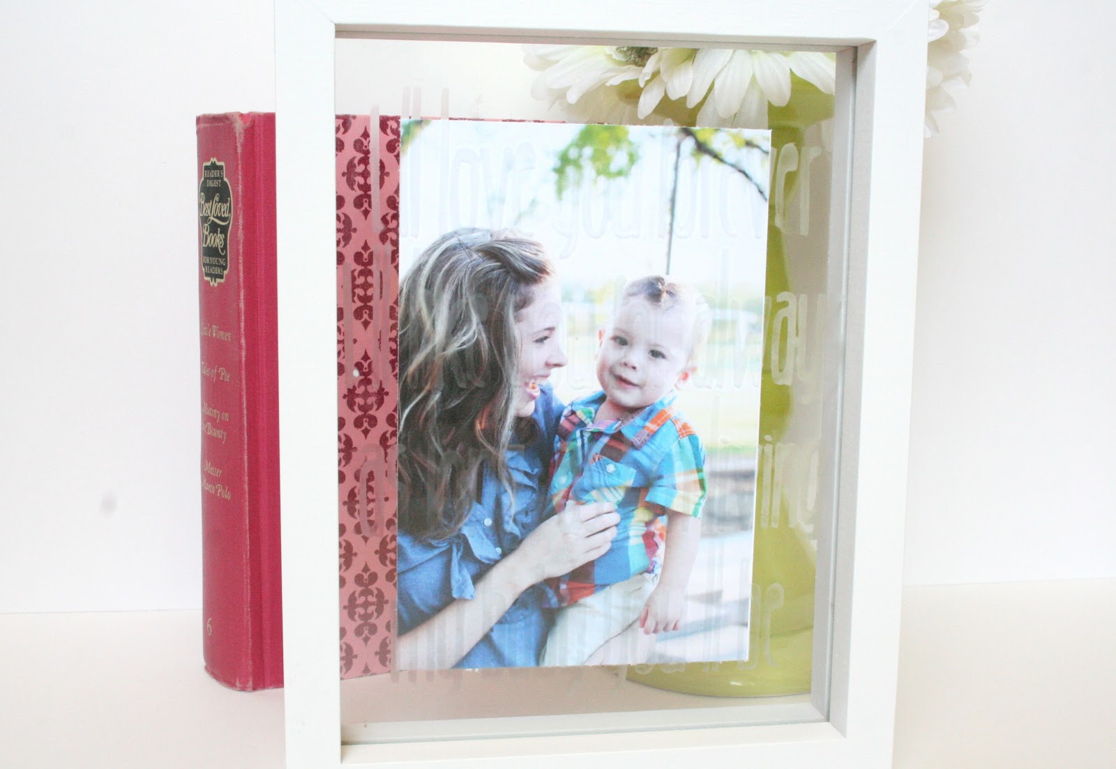 Tied Ribbon Glass Etched Quote Picture Frame