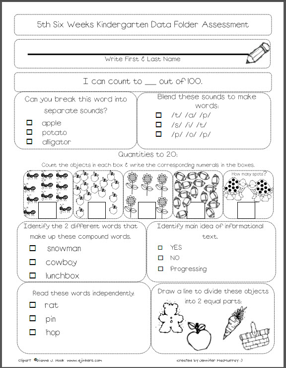 Data Folders for Kindergarten Freebie )