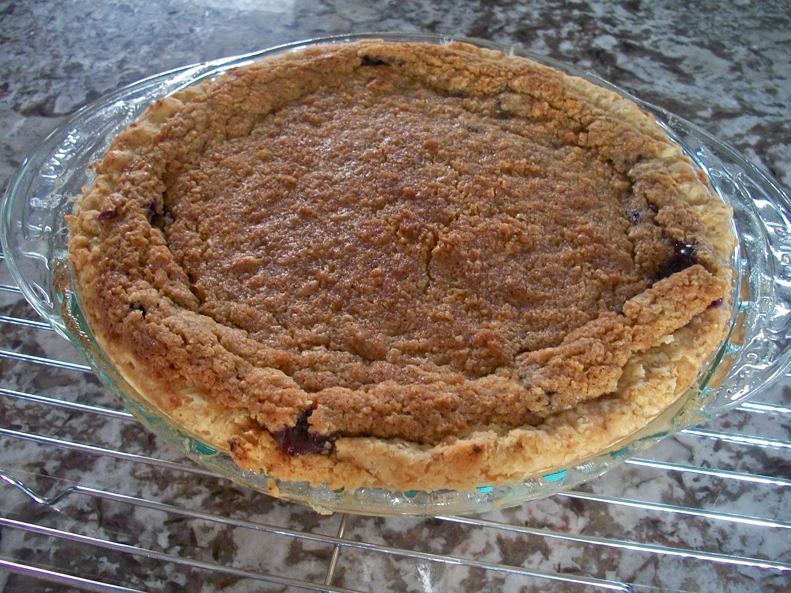 Brooke Bakes Saskatoon Sour Cream Pie with Crumble Topping