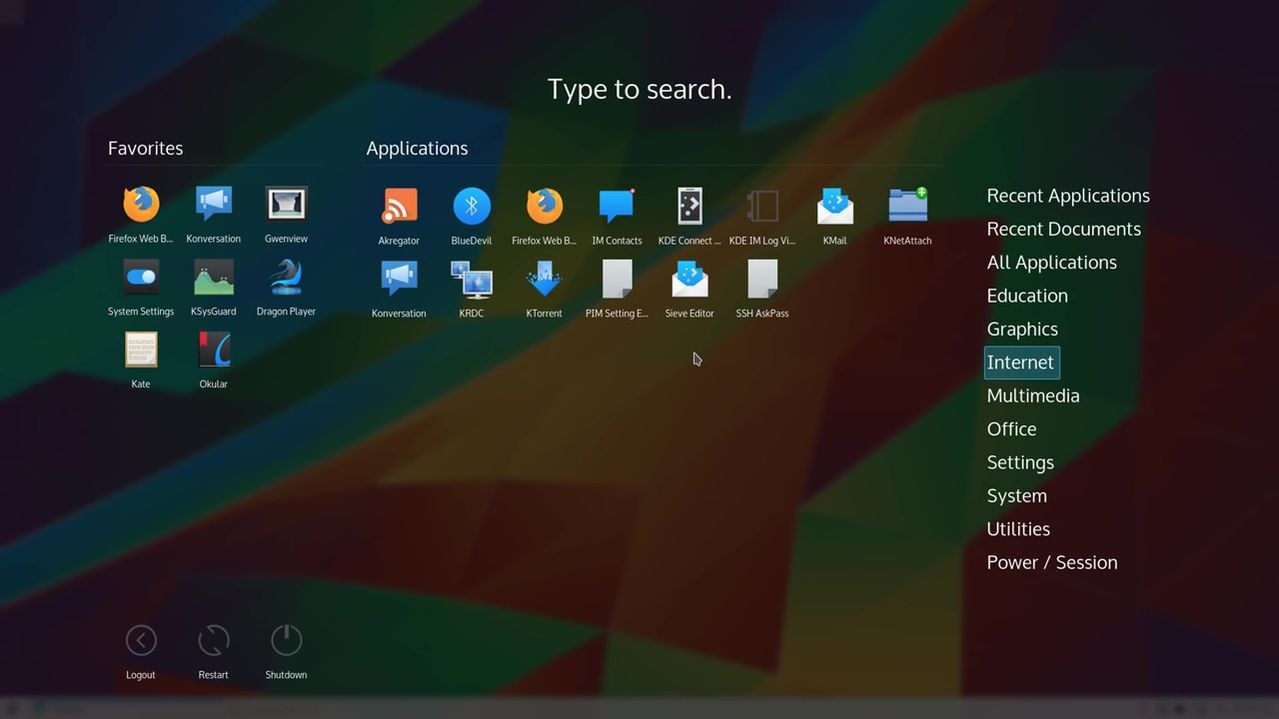 KDE Application Dashboard