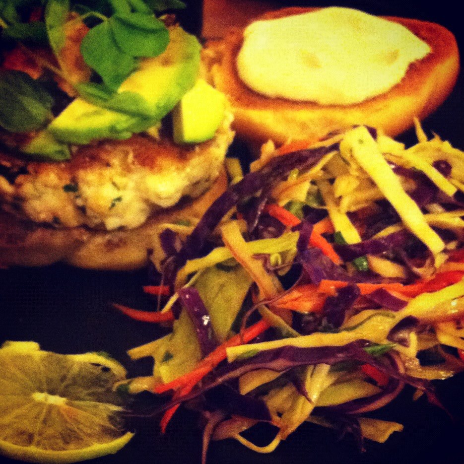 Simply Purely Delicious Fresh Tuna Burgers with AsianFusion Slaw and