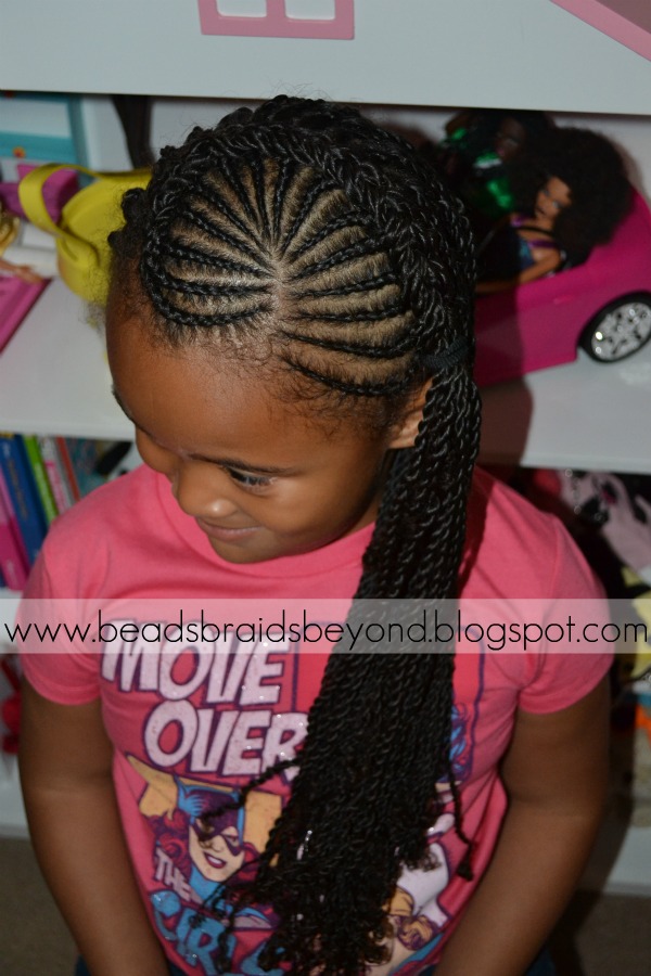 Beads, Braids and Beyond Cornrows & Sister/Rope Twists Braided to the Side