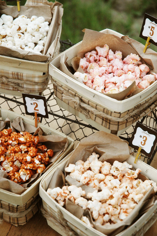 Pen + Paper Flowers STYLING Rustic Popcorn Bar