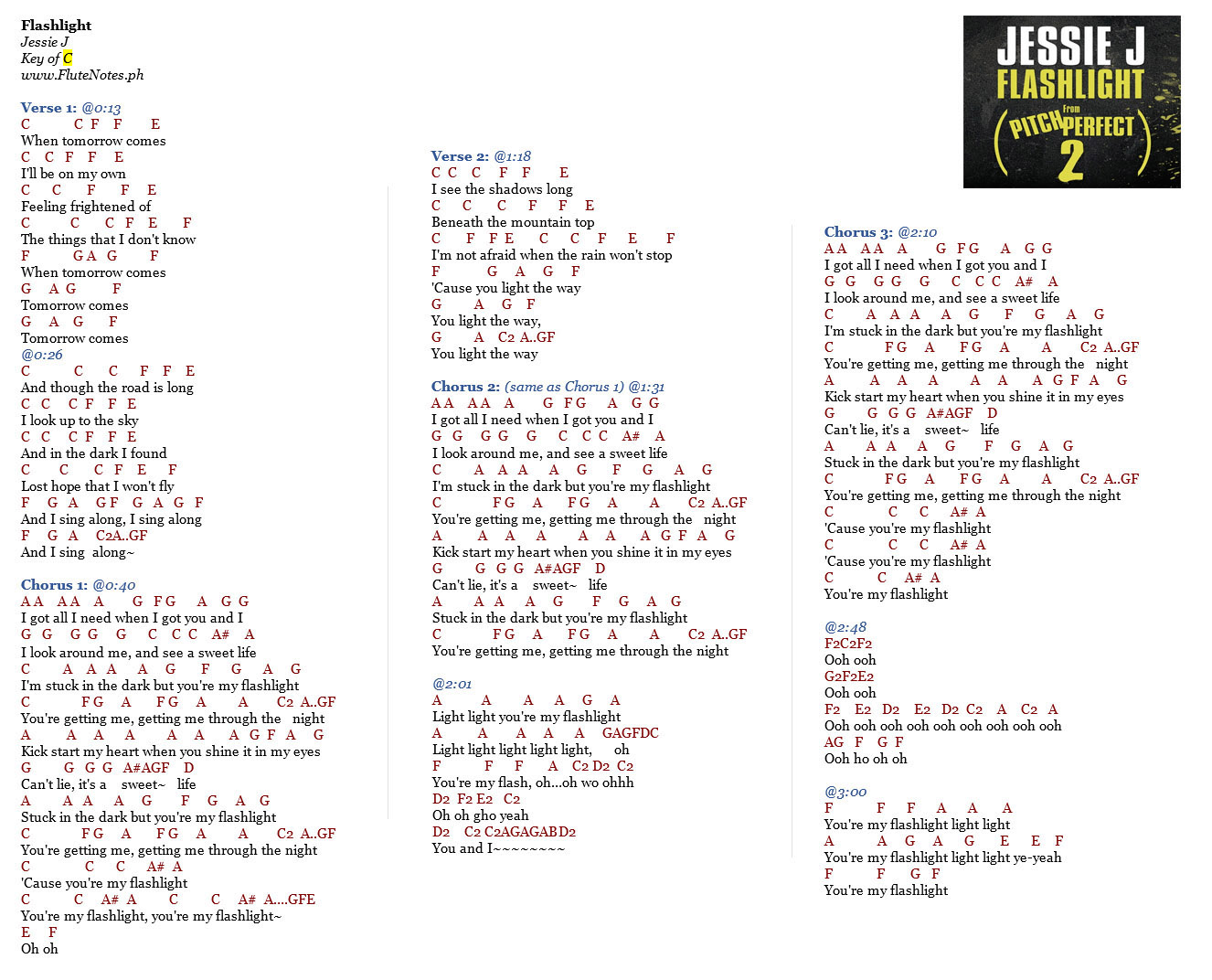 Flashlight sheet music by Jessie J (Piano, Vocal & Guitar (Right-Hand ...
