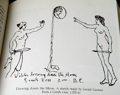 "Drawing Down the Moon" by Gerald Gardner. Image reprinted in Doreen Valiente's The Rebirth of Witchcraft.