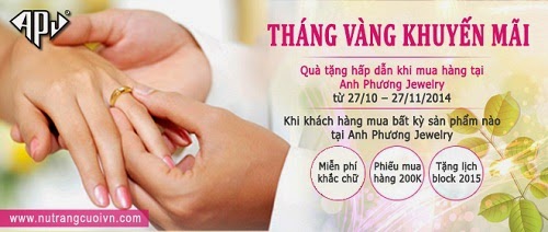 Nhẫn cưới đẹp Anh Phương: “Tháng vàng khuyến mãi"