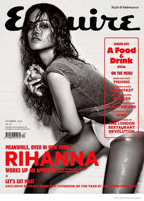Rihanna topless in Esquire UK magazine photoshoot December 2014