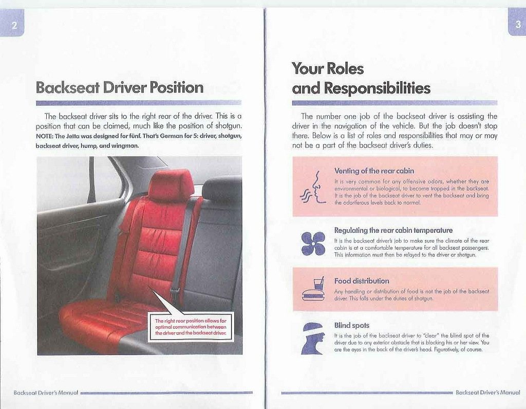 GREAT COPY Backseat Driver's Manual