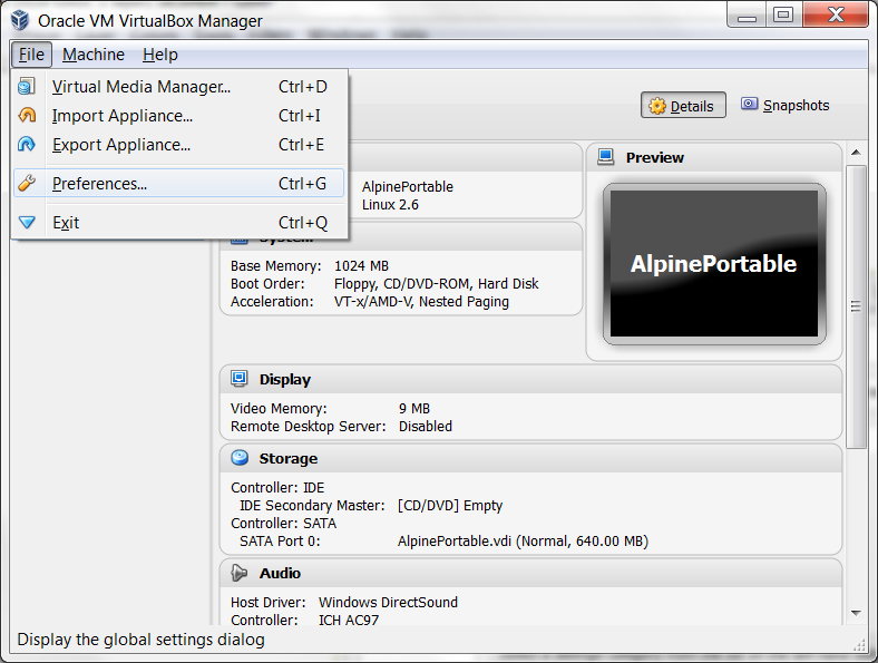 M0les Portable Virtualbox with Alpine Linux