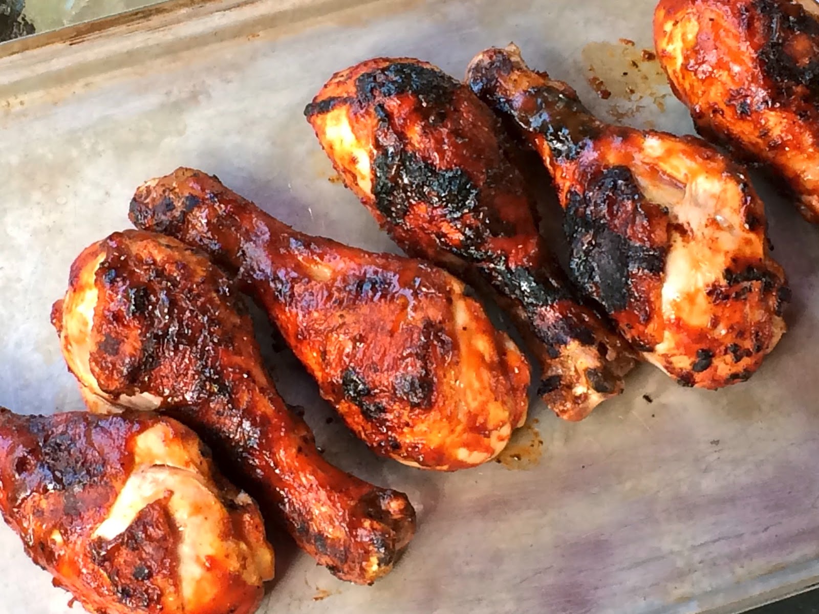 Delectably Mine Grilled Chicken Legs with Barbecue Sauce
