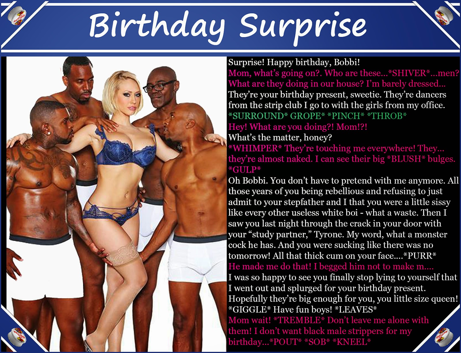 Interracial Sissy Captions Birthday SurpriseSexiezPix Web Porn
