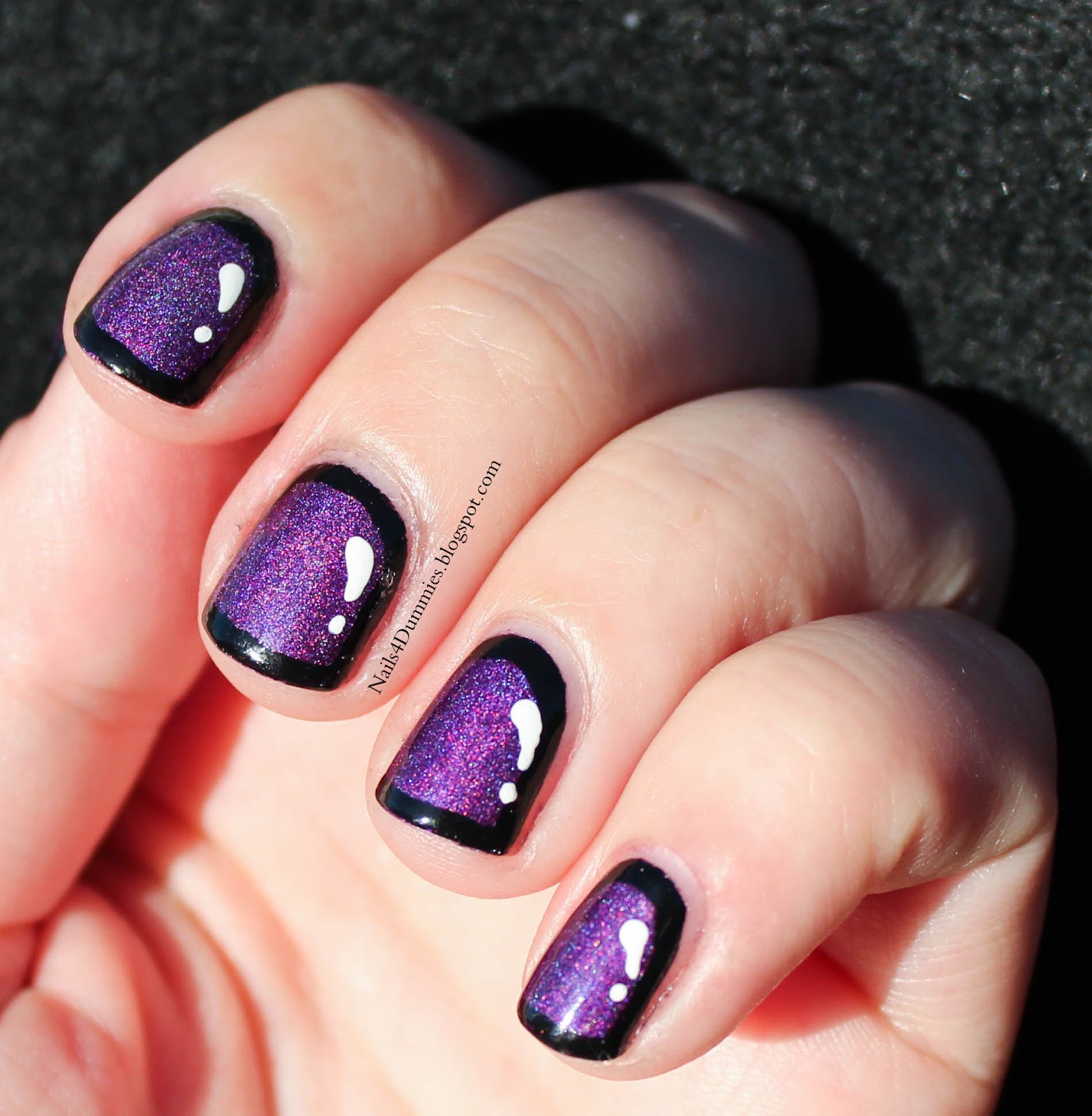 Nails 4 Dummies!: Purple Cartoon Nails