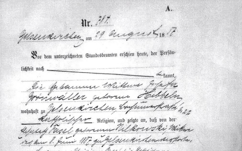 Cubbage Genealogy German Birth Records Translated