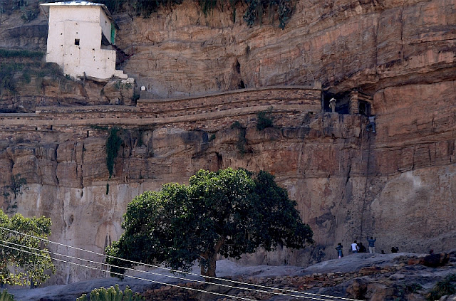 Debre Damos entrance in a rock cliff Debre Damos entrance in a rock cliff