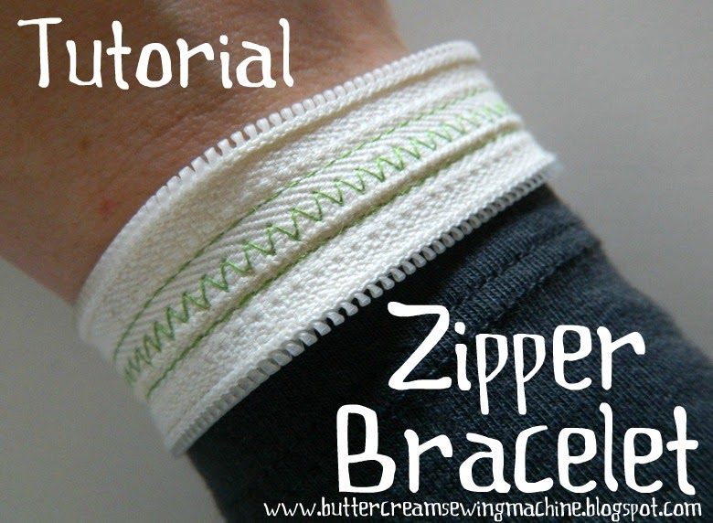 Buttercream and a Sewing Machine Tutorial Zipper Bracelet