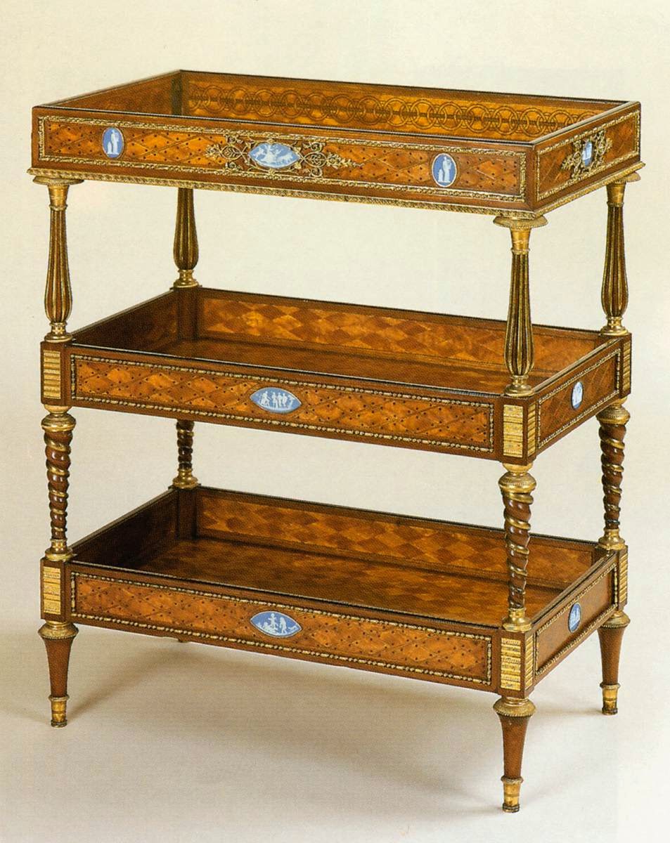 Work table 1786 - 1789 Furniture, Oak veneered with various woods, with gilt-bronze mounts 74 cm Wallace Collection, London