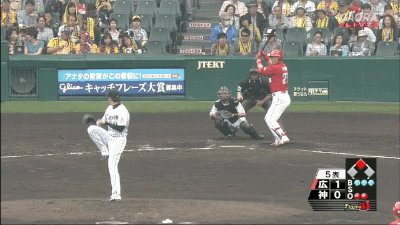 Gif 新井さん 阪神から今季1号2ランホームラン 見事なバット投げ健在 野球まとめに自信ニキ