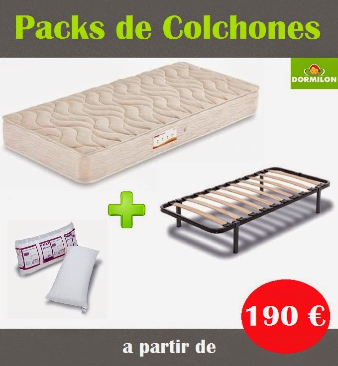 Pack colchón viscoelástico Dormilón + somier de láminas + almohada. ¡El  mejor precio!