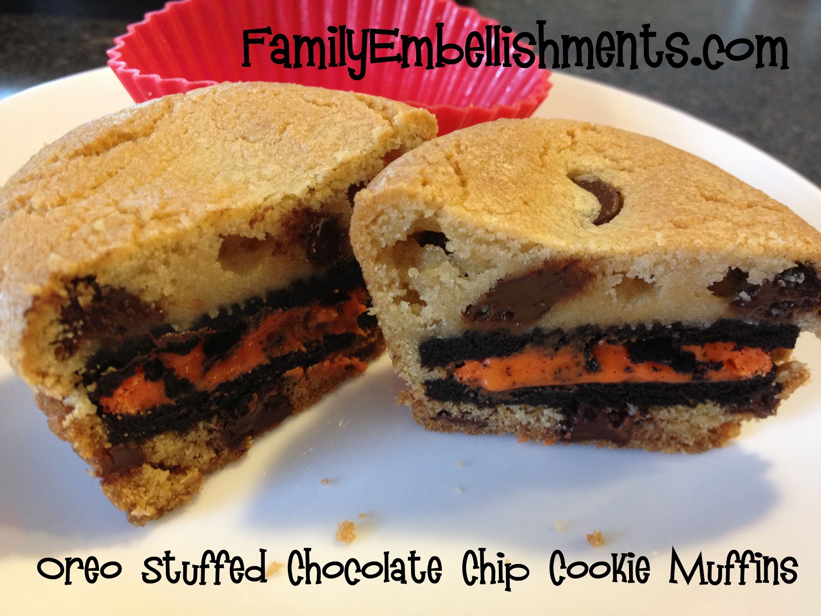 Family Embellishments Oreo Stuffed Chocolate Chip Cookie Muffins