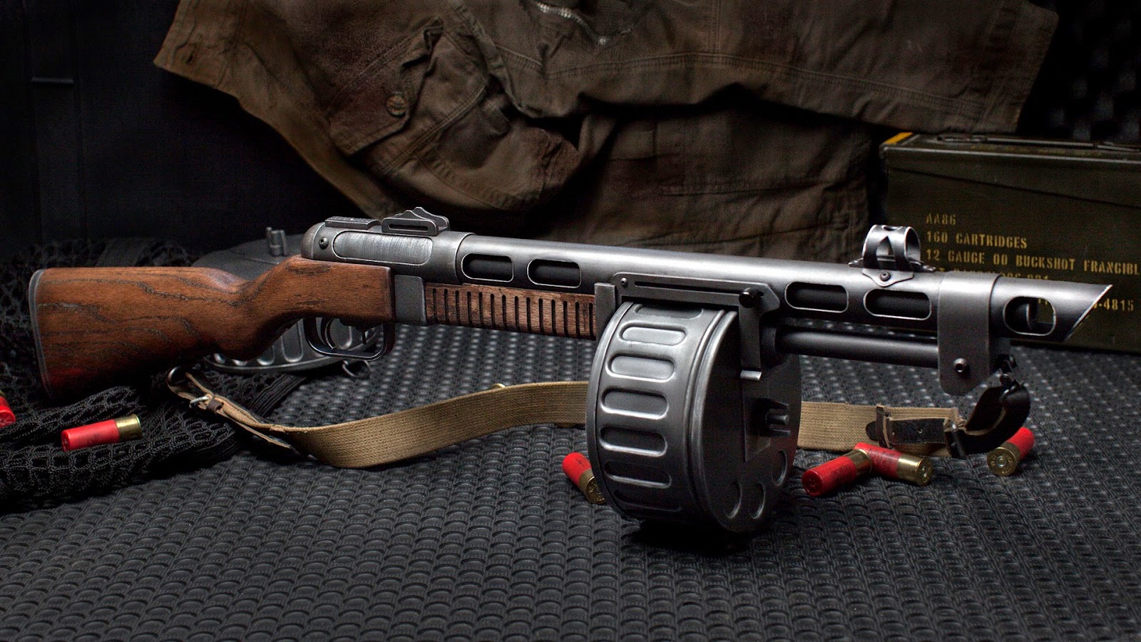 Russian Lancaster Drum Magazine Gun, Heavy Military Gun (with Laser